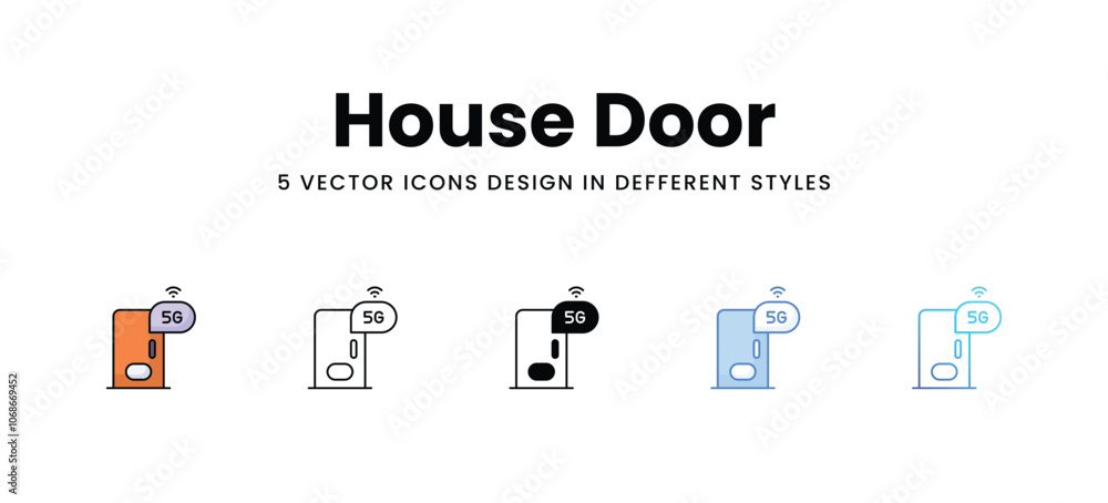 House Door vector icons set stock illustration House Door vector icons set stock illustration