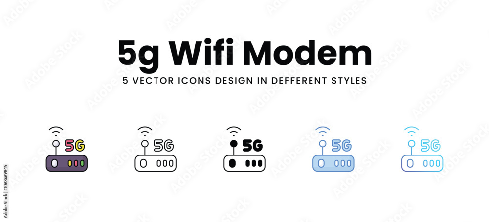 Obraz premium 5g Wifi Modem vector icons set stock illustration