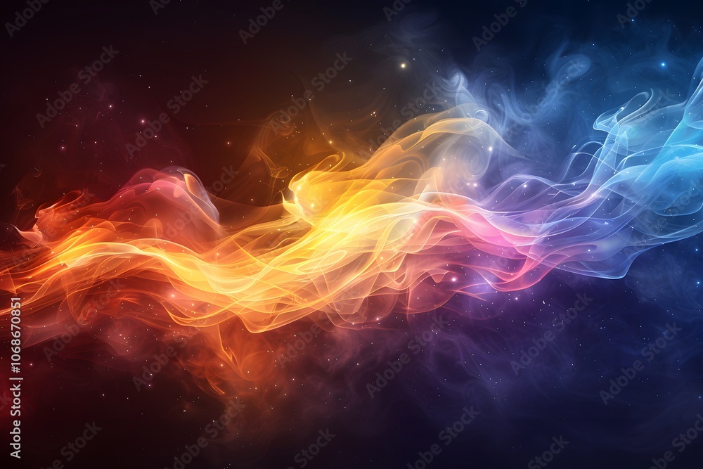 Vivid Abstract Swirling Smoke in Cosmic Space for Artistic Design and Digital Art Vivid Abstract Swirling Smoke in Cosmic Space for Artistic Design and Digital Art
