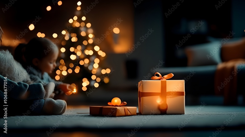 Joyful family gathered around a beautifully decorated Christmas tree exchanging heartfelt gifts in a warm cozy living room setting with festive holiday atmosphere vibrant colors Joyful family gathered around a beautifully decorated Christmas tree exchanging heartfelt gifts in a warm cozy living room setting with festive holiday atmosphere vibrant colors