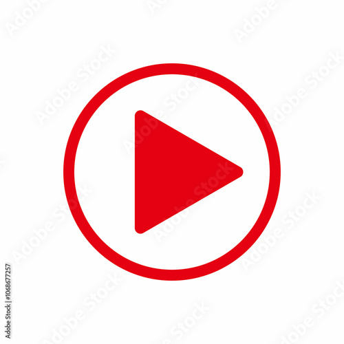 Free Download アイコン　シンプルな再生ボタン　赤　Icon simple play button red - GFXLoad