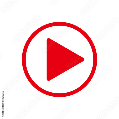 Free Download アイコン　透過　シンプルな再生ボタン　赤　透過PNG　Icon transparent simple play button red - GFXLoad