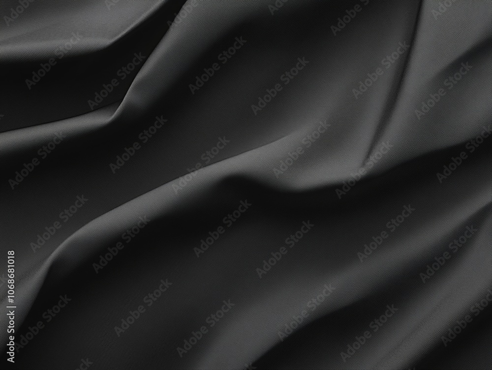 Fototapeta premium Smooth dark charcoal paper background with faint creases and folds, creating a sleek, modern texture, perfect for overlays or digital articles