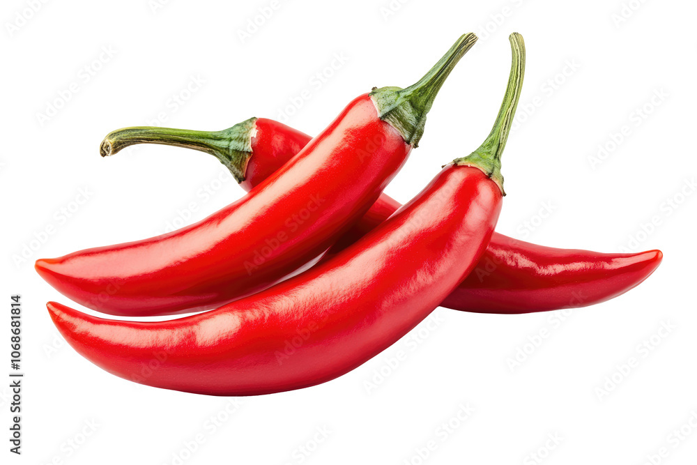 Fresh red chili that is very spicy, an additional ingredient for cooking. transparent background Fresh red chili that is very spicy, an additional ingredient for cooking. transparent background