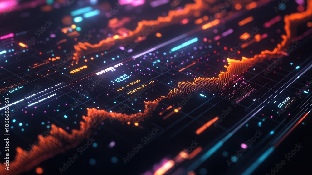 A detailed view of the SP 500 index on a big digital display, with colorful charts and numbers showing the latest market shifts and fluctuations. A detailed view of the SP 500 index on a big digital display, with colorful charts and numbers showing the latest market shifts and fluctuations.