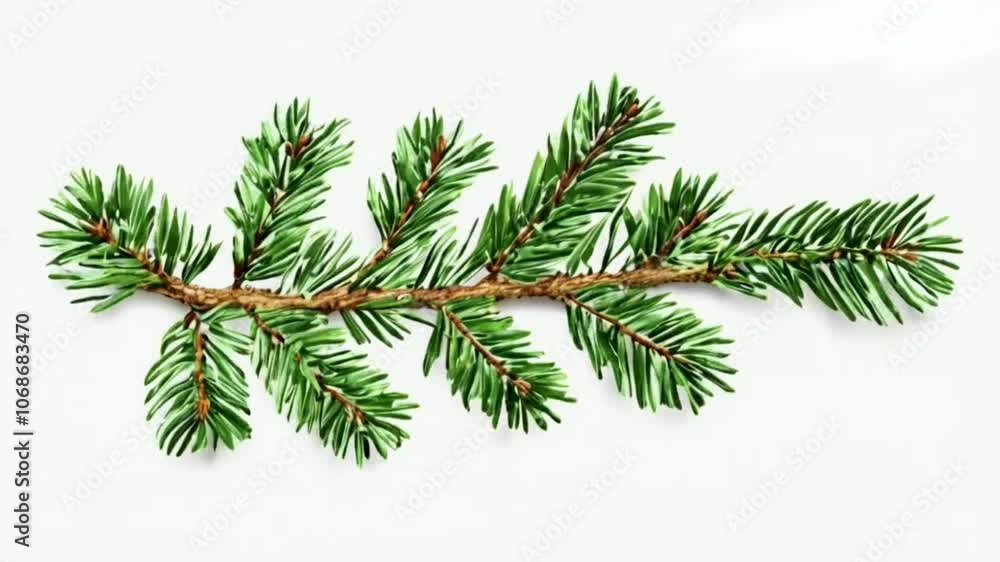 christmas tree branch with cones PNG Green pine branch on white background High quality HD 4K video christmas tree branch with cones PNG Green pine branch on white background High quality HD 4K video