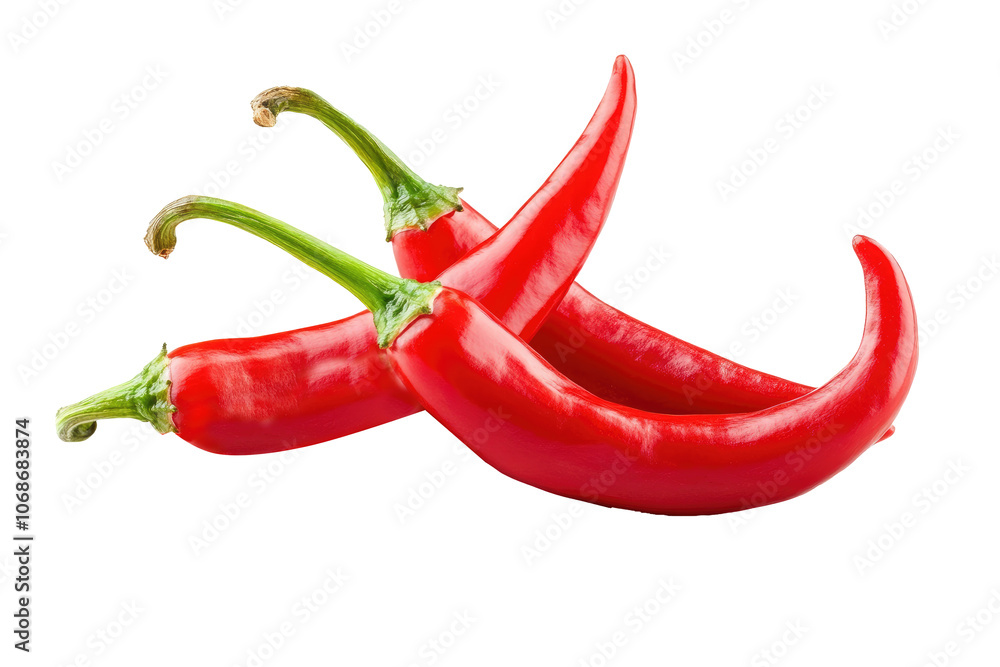 Fresh red chili that is very spicy, an additional ingredient for cooking. transparent background Fresh red chili that is very spicy, an additional ingredient for cooking. transparent background