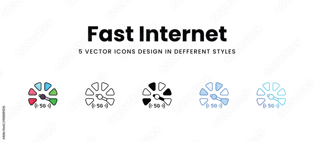 Fast Internet vector icons set stock illustration Fast Internet vector icons set stock illustration