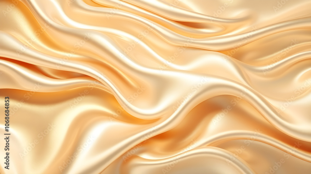 Background of silky, layered waves in metallic gold and silver, with a luxurious, flowing texture and gentle reflections Background of silky, layered waves in metallic gold and silver, with a luxurious, flowing texture and gentle reflections