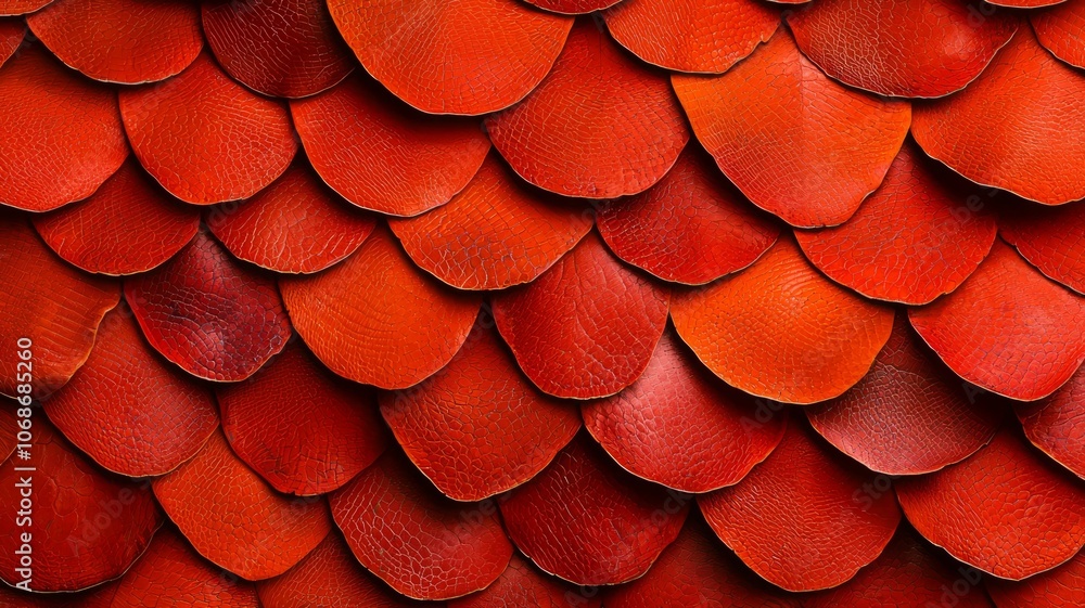 Close-up of vibrant red scales on a textured surface, perfect for design work. Close-up of vibrant red scales on a textured surface, perfect for design work.