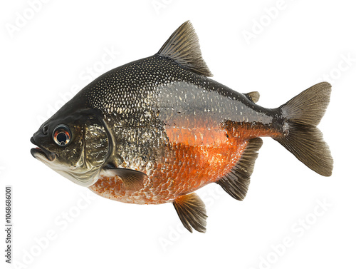 a fish with orange and black spots