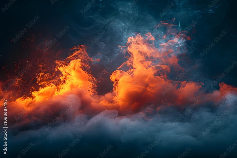 Fiery Blaze and Cool Smoke Fusion for Abstract Art Design Fiery Blaze and Cool Smoke Fusion for Abstract Art Design