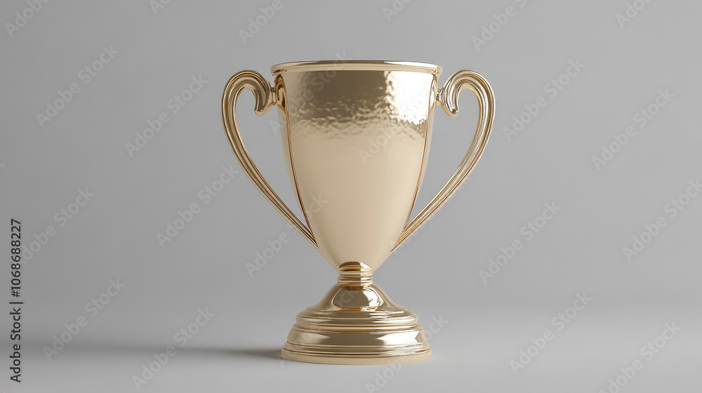 Golden trophy on a grey background. Sport tournament award. Golden trophy on a grey background. Sport tournament award.
