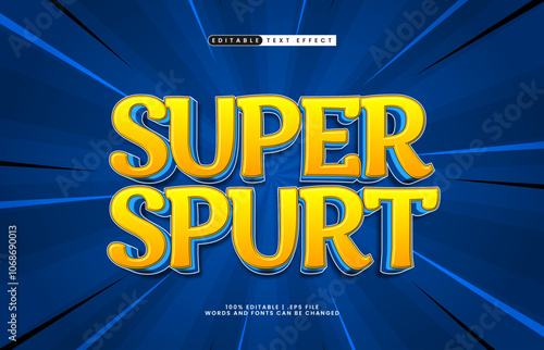 super spurt editable text effect with a power and kids text style