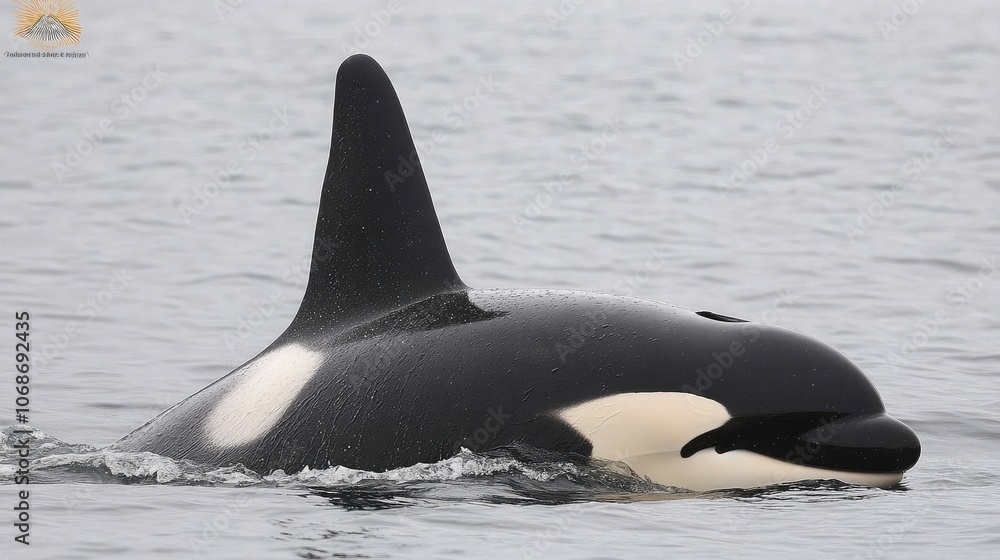 Fototapeta premium Majestic Orca Swimming in Calm Waters