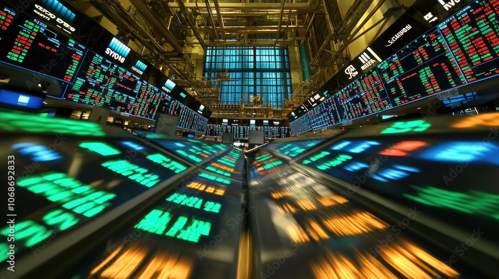 Real-time stock market display showing the SP 500 index, with fluctuating numbers and vibrant charts, capturing the pulse of the economy. Real-time stock market display showing the SP 500 index, with fluctuating numbers and vibrant charts, capturing the pulse of the economy.