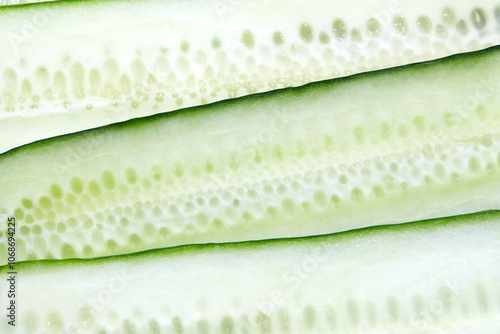 Close-up of fresh sliced cucumbers