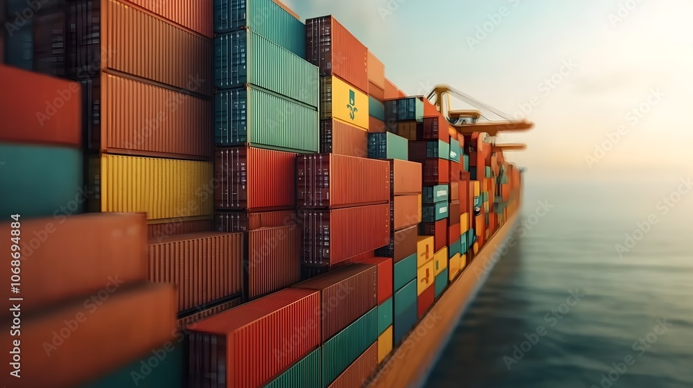 Fototapeta premium Efficient AI Powered Global Trade Optimization and Integrated Maritime Logistics Network for Streamlined Supply Chain Management Showcasing Advanced Transportation Data Analytics and Visionary Future