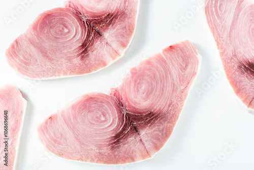 raw swordfish fillet on a white background. products for restaurants and markets