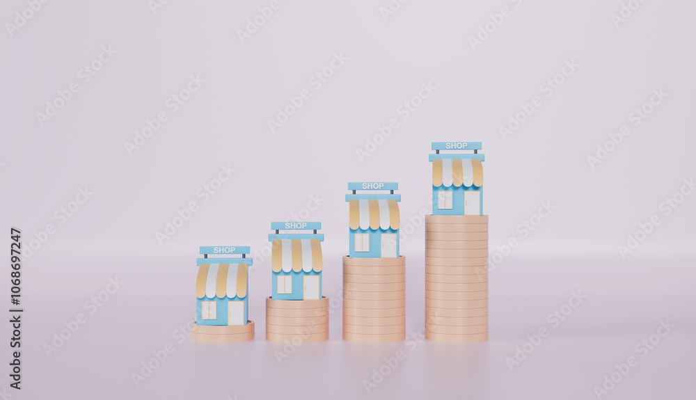 Coins stack and home, Business loans for real estate concept residential finance economy house mortgage home property investment Saving money Coins stack and home, Business loans for real estate concept residential finance economy house mortgage home property investment Saving money