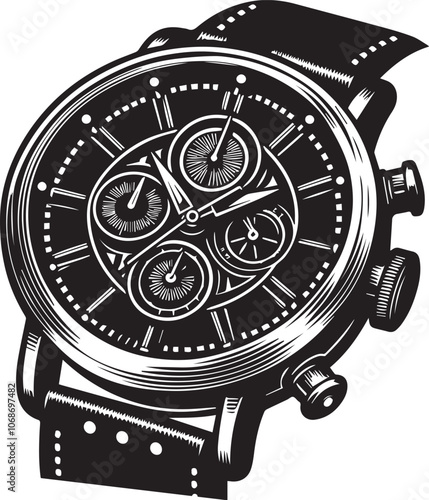 Vintage Smart Watch Design Illustration