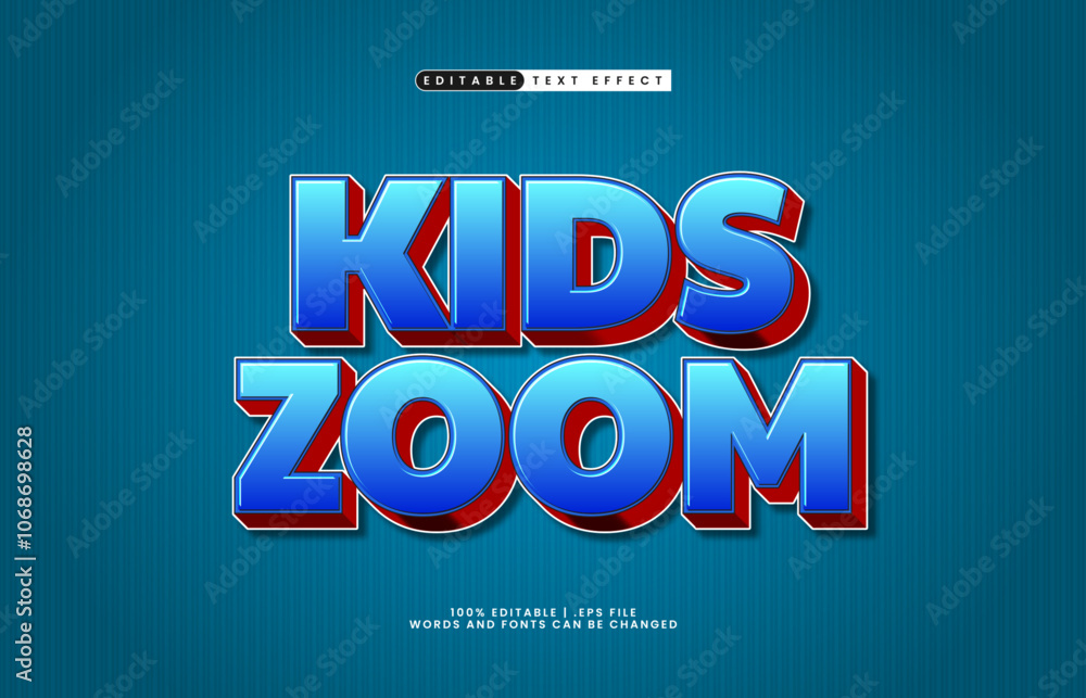kids zoom editable text effect with a hero and game text style kids zoom editable text effect with a hero and game text style