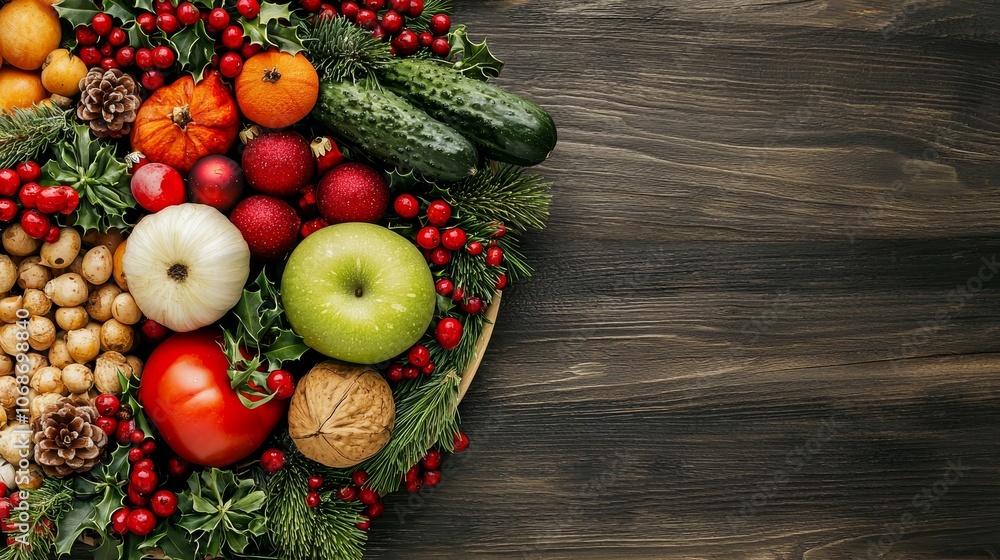 A vibrant assortment of fresh fruits and vegetables arranged on a rustic wooden surface, showcasing colors and textures. A vibrant assortment of fresh fruits and vegetables arranged on a rustic wooden surface, showcasing colors and textures.
