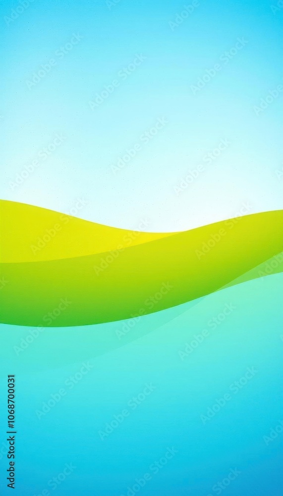Obraz premium a green and blue background with a yellow and blue wave