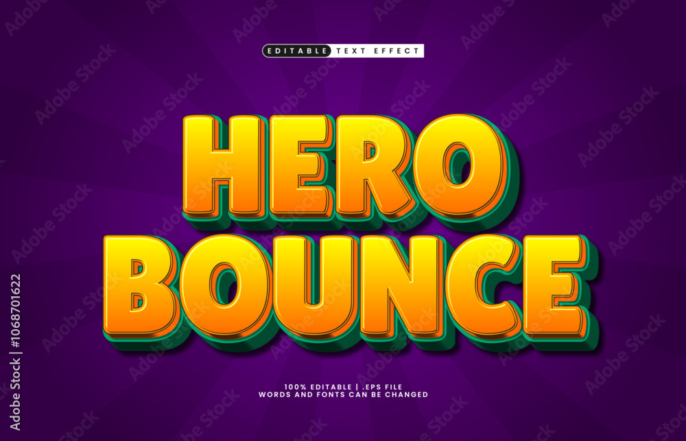 hero bounce editable text effect with a super and kids text style hero bounce editable text effect with a super and kids text style