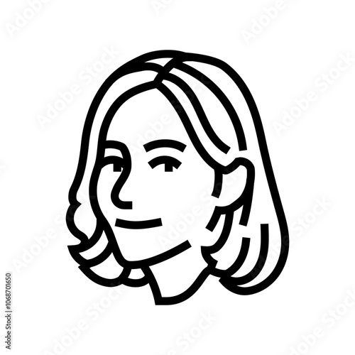contentment woman expression line icon vector. contentment woman expression sign. isolated contour symbol black illustration