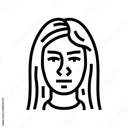 determination woman expression line icon vector. determination woman expression sign. isolated contour symbol black illustration