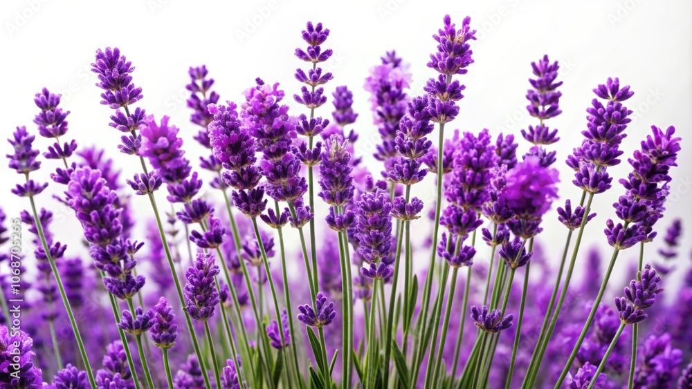 Naklejka premium Fresh Lavender Flowers on Transparent Background