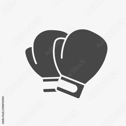 Black Boxing Gloves. Icon illustration. Vector on white backgrond.