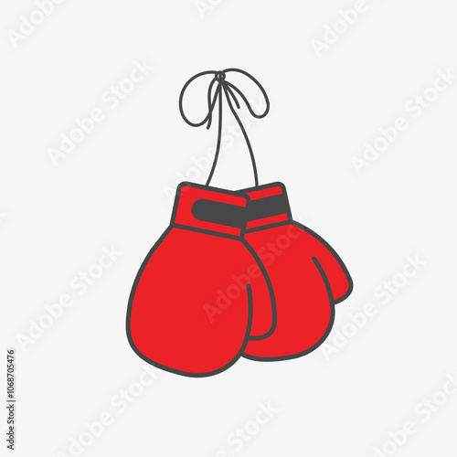 Boxing gloves on lace. Sport illustration. Vector