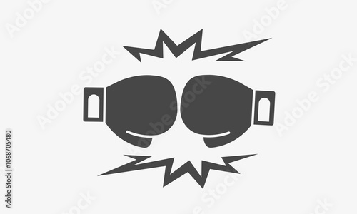 Boxing black emblem. Fighting concept. Vector illustration