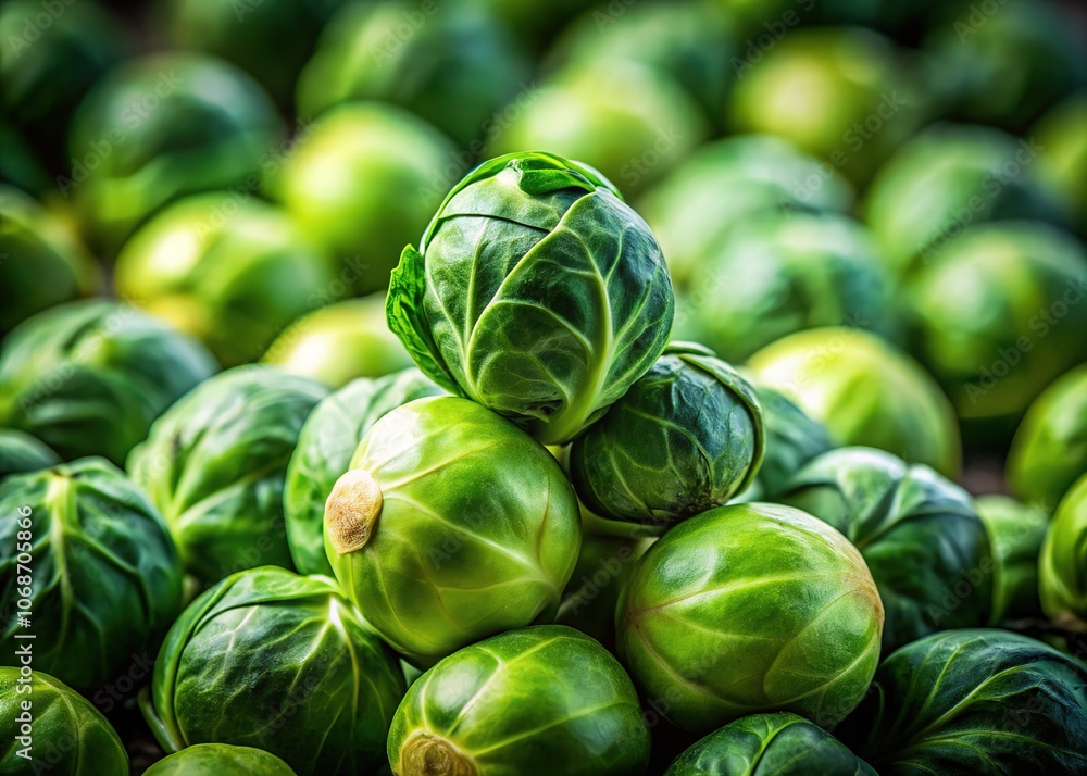 Capture the essence of freshness: vibrant green Brussels sprouts. Capture the essence of freshness: vibrant green Brussels sprouts.