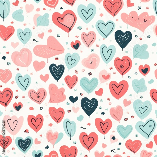 Valentine's day heart pattern for greeting card design