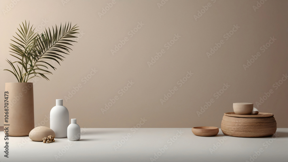 Abstract beige background for the presentation of a cosmetic product and promotion. copy space Abstract beige background for the presentation of a cosmetic product and promotion. copy space