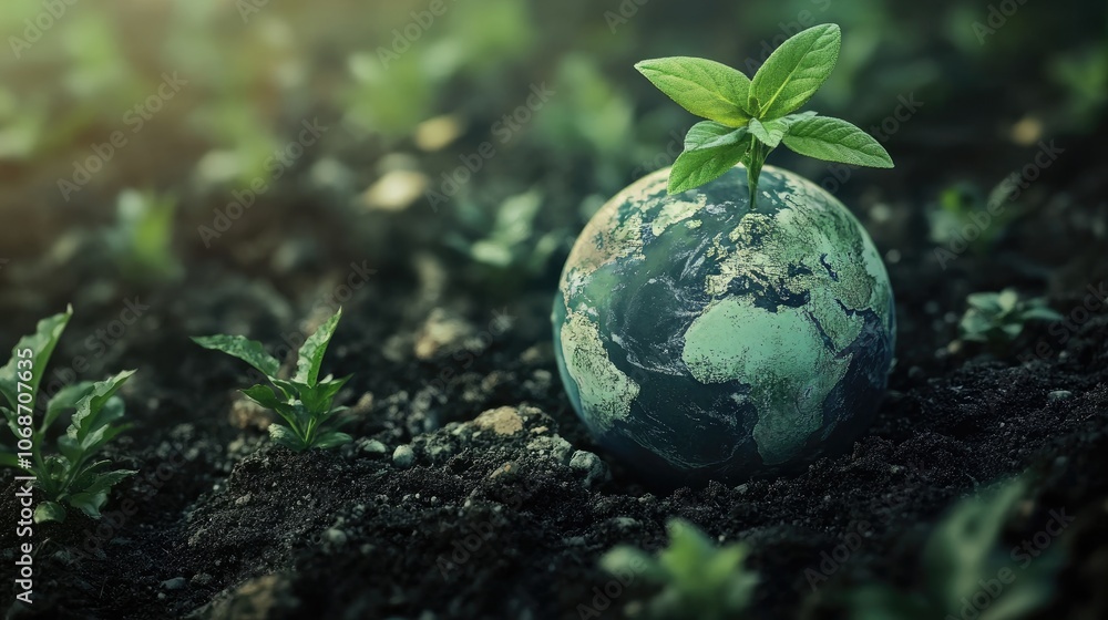 Earth Plant Background, Agriculture Technology Icon Earth Plant Background, Agriculture Technology Icon