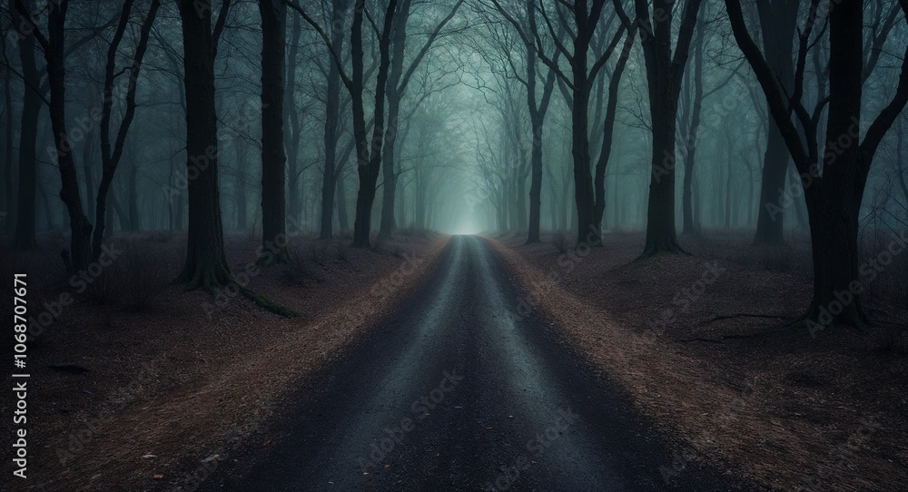 Dark forest path background with moody tones for mystery Dark forest path background with moody tones for mystery