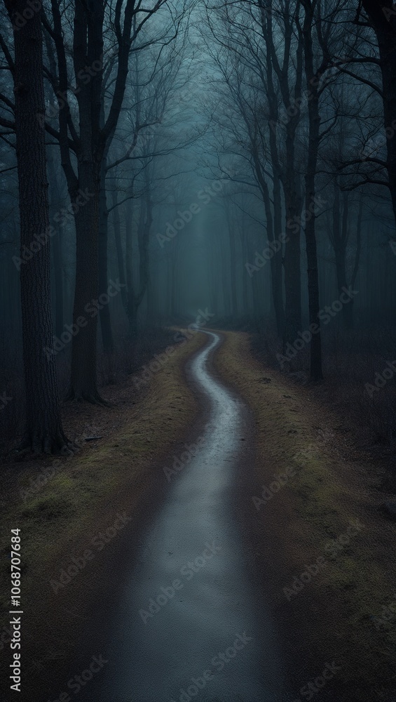 Dark forest path background with moody tones for mystery Dark forest path background with moody tones for mystery