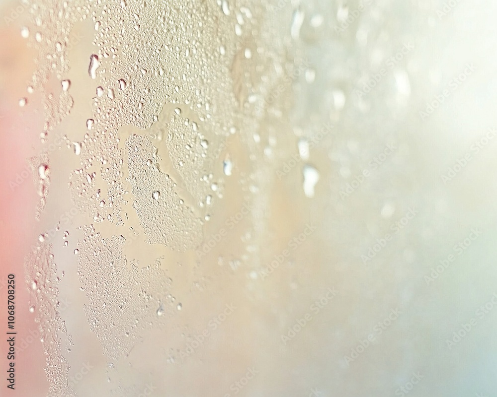 Foggy glass surface with delicate water droplets. Foggy glass surface with delicate water droplets.