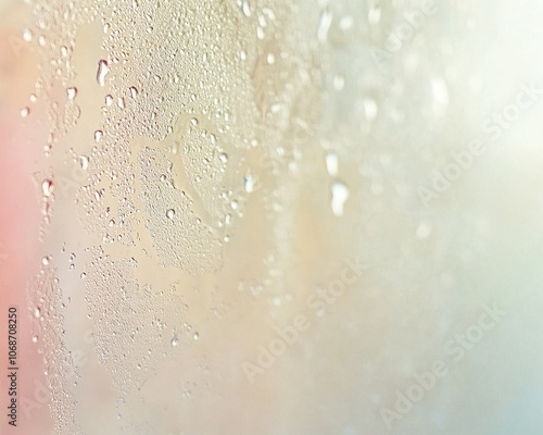 Foggy glass surface with delicate water droplets.