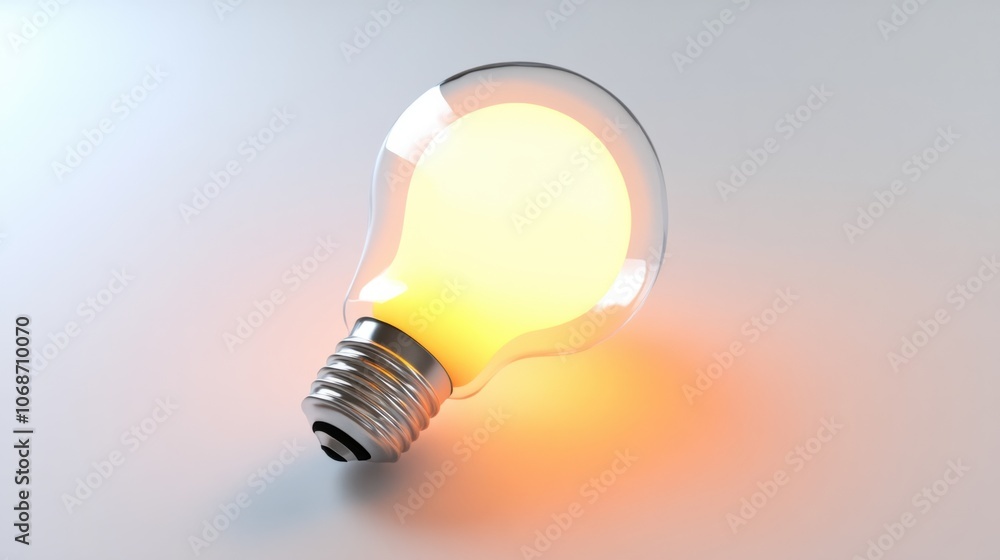 Smart home light bulb, isolated on a clean white background, showcasing modern lighting technology Smart home light bulb, isolated on a clean white background, showcasing modern lighting technology