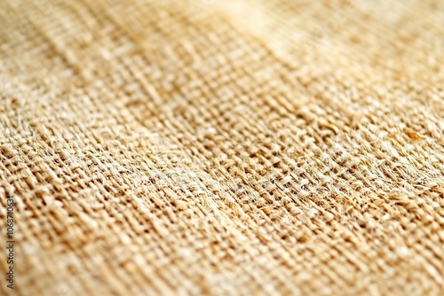  Close-up of natural burlap texture in beige tones.