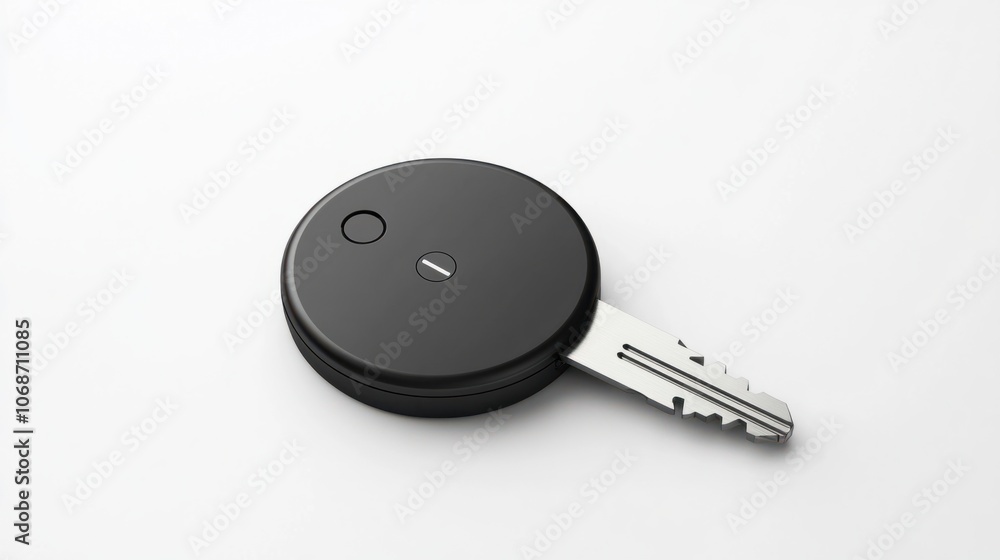 Smart key tracker with compact design, isolated on a white background, for keeping track of essentials Smart key tracker with compact design, isolated on a white background, for keeping track of essentials