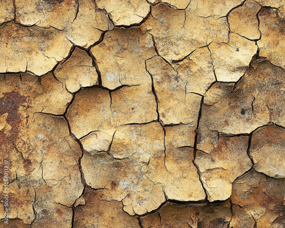 Cracked dry earth texture in earthy tones.