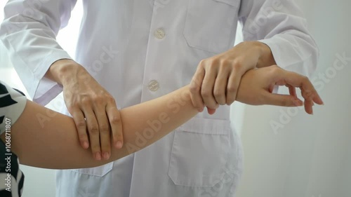 A physiotherapist is doing arm physical therapy for a patient. Give advice on taking care of yourself.