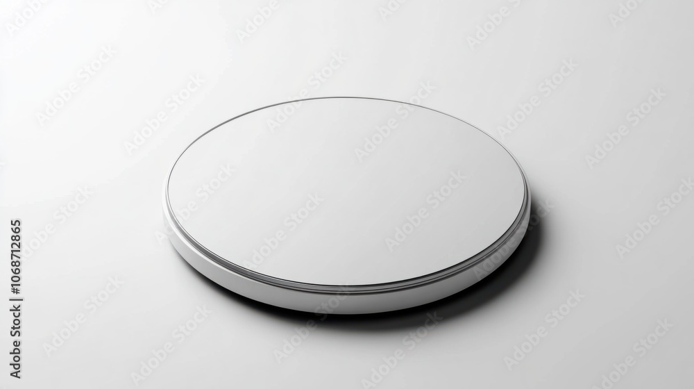 Wireless charger pad with a minimalistic look, isolated on a plain white background for charging themes Wireless charger pad with a minimalistic look, isolated on a plain white background for charging themes