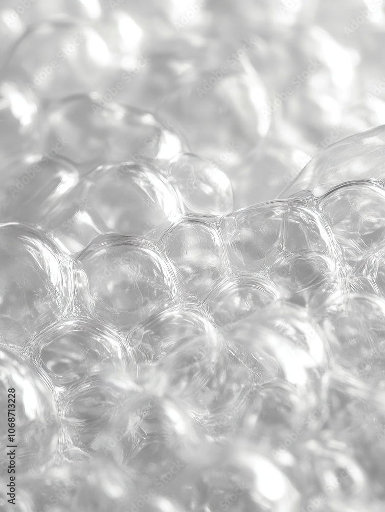 Clear ice bubbles in close-up with intricate frozen texture. Clear ice bubbles in close-up with intricate frozen texture.